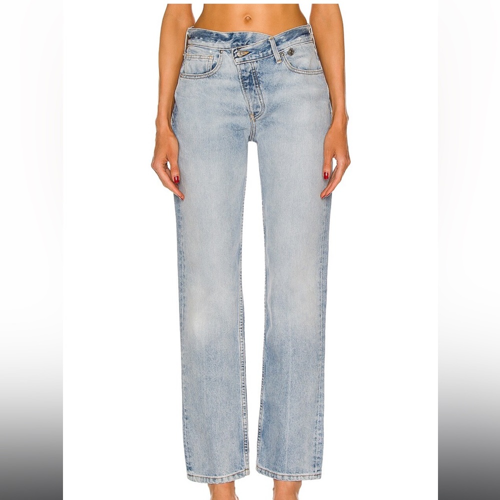 EB Denim light wash crossover pant size 28